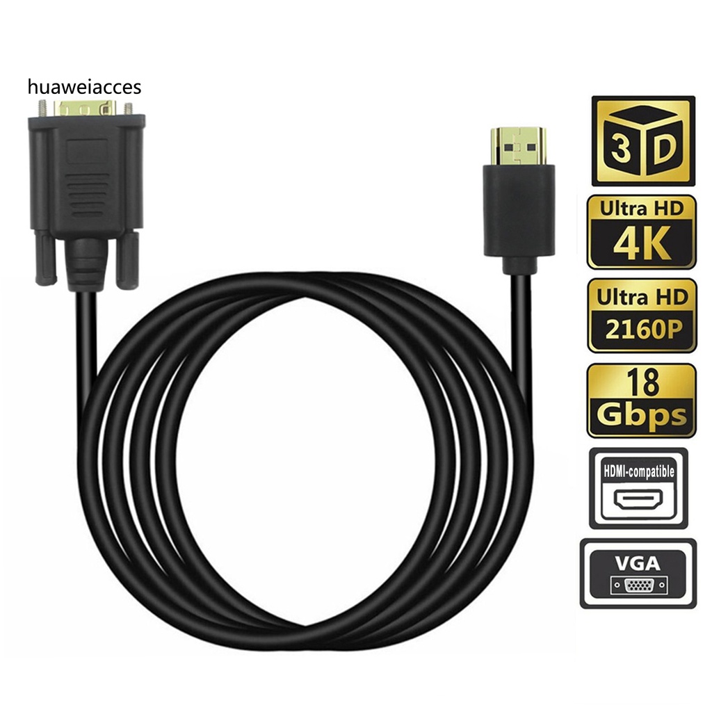 Đầu Chuyển Đổi Hua 1080p Hdmi-Compatible Sang Vga Hd Tv Pc