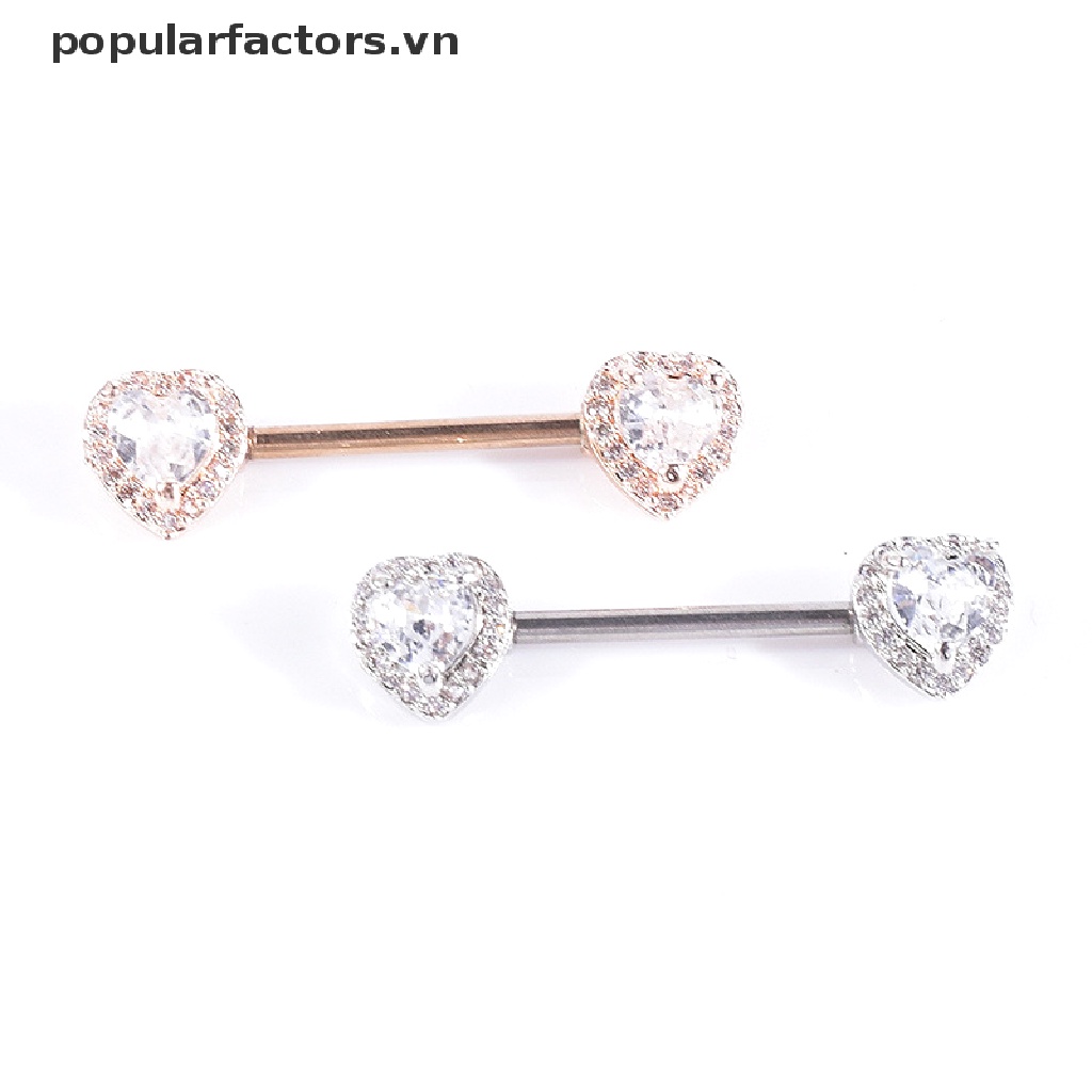 1 Khuyên Nhũ Hoa Hình Trái Tim Bằng Thép Phẫu Thuật