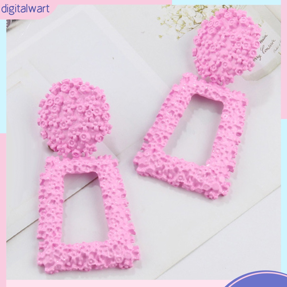 Đôi Bông Tai Dáng Rơi Họa Tiết Hình Thang Thời Trang Cho Nữ