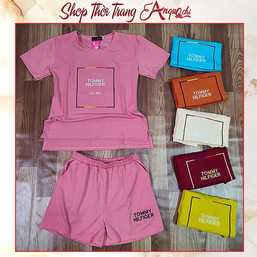 Đồ Bộ Nữ Mặc Nhà Anquachi Đẹp Thun Cotton Nữ Mặc Ngủ Ở Nhà Dễ Thương Quần Đùi Cute A048