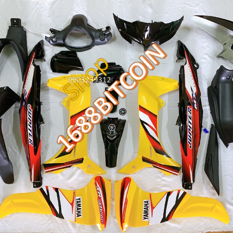 💥 Bộ dàn áo xe JUPITER MX  màu VÀNG ĐEN -bộ yếm vỏ nhựa jupiter Gravita -nhựa nguyên sinh ABS LOẠI ĐẸP