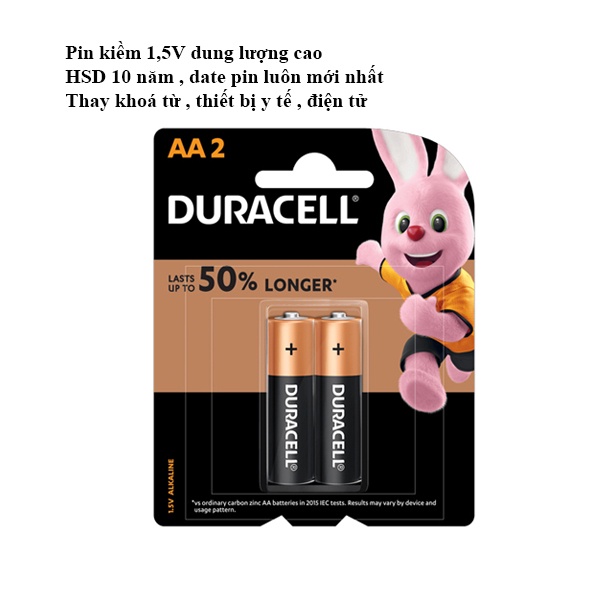 Pin AA Duracell ( pin tiểu to ) vỉ 2 viên chính hãng