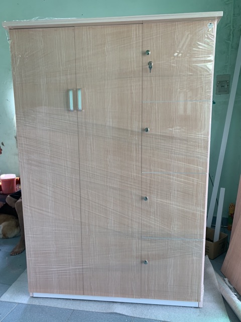 Tủ áo người lớn nhựa đài loan gỗ nhạt 124x185(TPHCM)