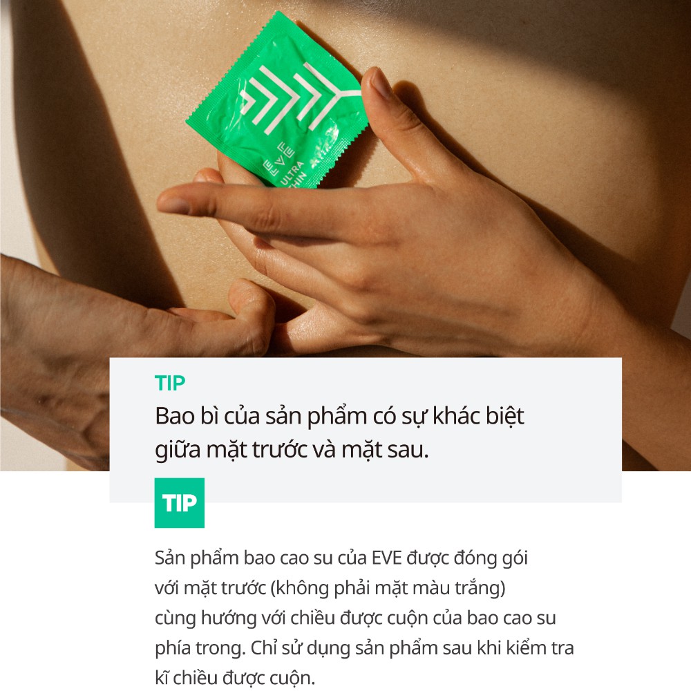 Bao cao su EVE Ultrathin l Bao cao su siêu mỏng l Giàu gel bôi trơn