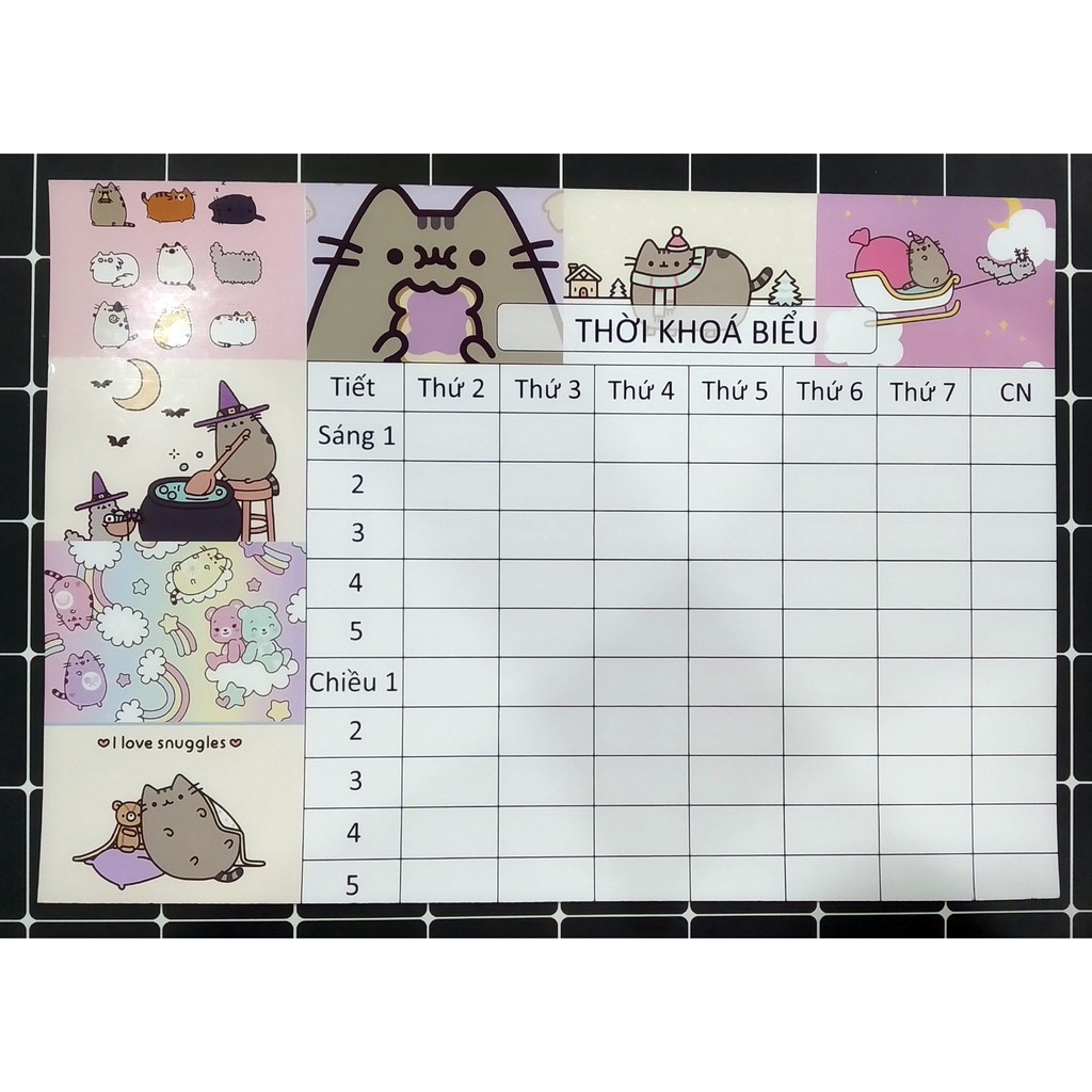 Thời Khoá Biểu Pusheen TKB6 A5