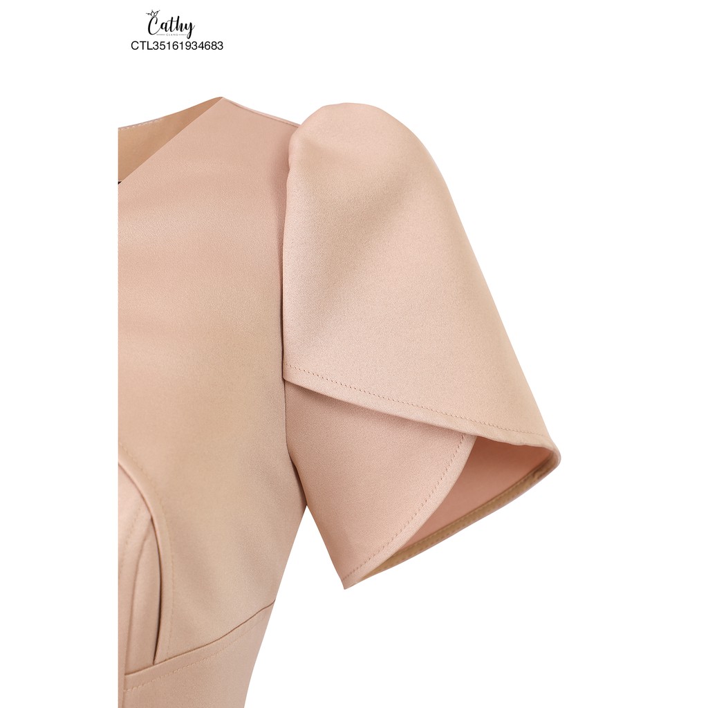 Đầm chữ A Cathy Clans 2 túi đứng đính 1 nút kiểu - nude | BigBuy360 - bigbuy360.vn