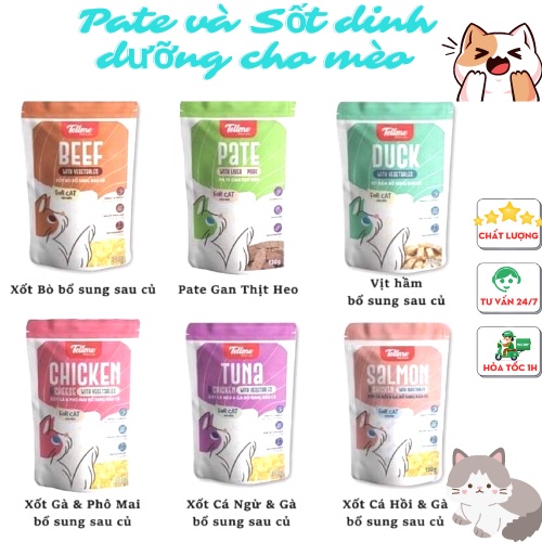 Pate và sốt  dành cho mèo Tell Me dinh dưỡng, thơm ngon, nhiều vị