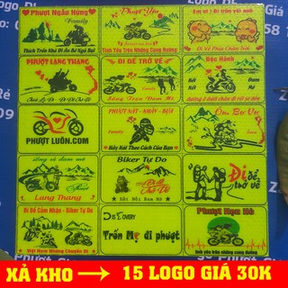 tem phượt logo phượt tem xe đẹp bộ 15 logo