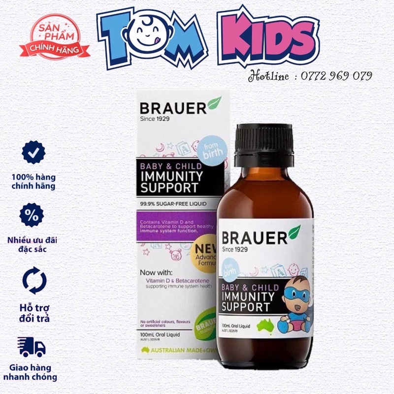 [HÀNG CHEMIST ] Siro Tăng Đề Kháng Brauer Immunity 100ml