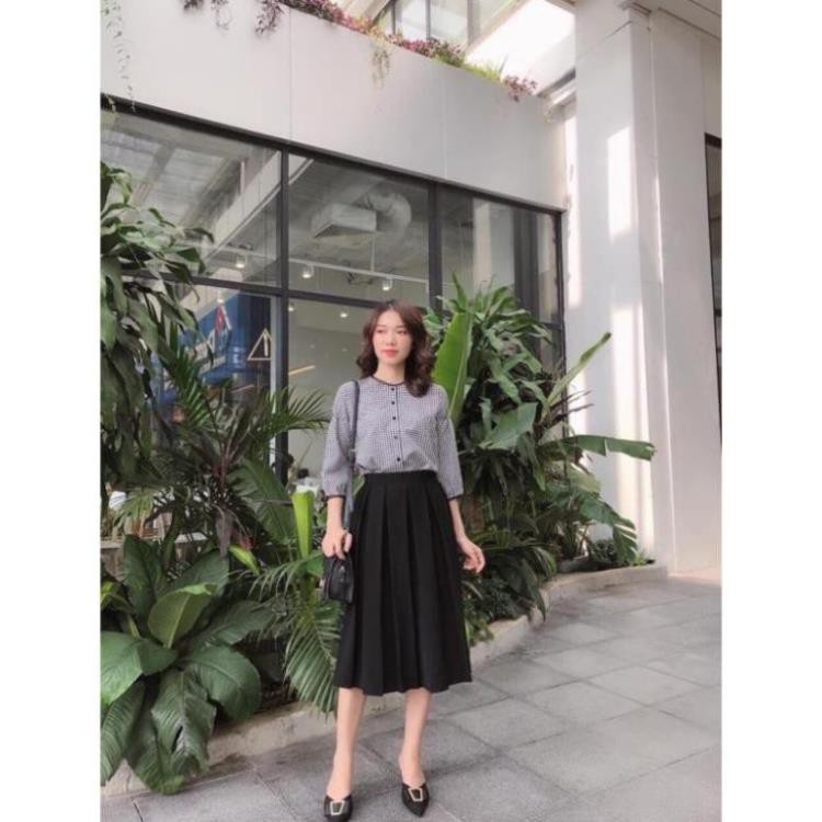 Chân váy công sở dài xếp ly dáng xòe siêu Hot_M450 | BigBuy360 - bigbuy360.vn