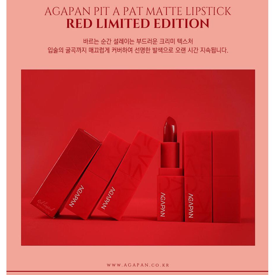 [Hot] Son Agapan Pit a Pat Matte Lipstick Red Limited Edition