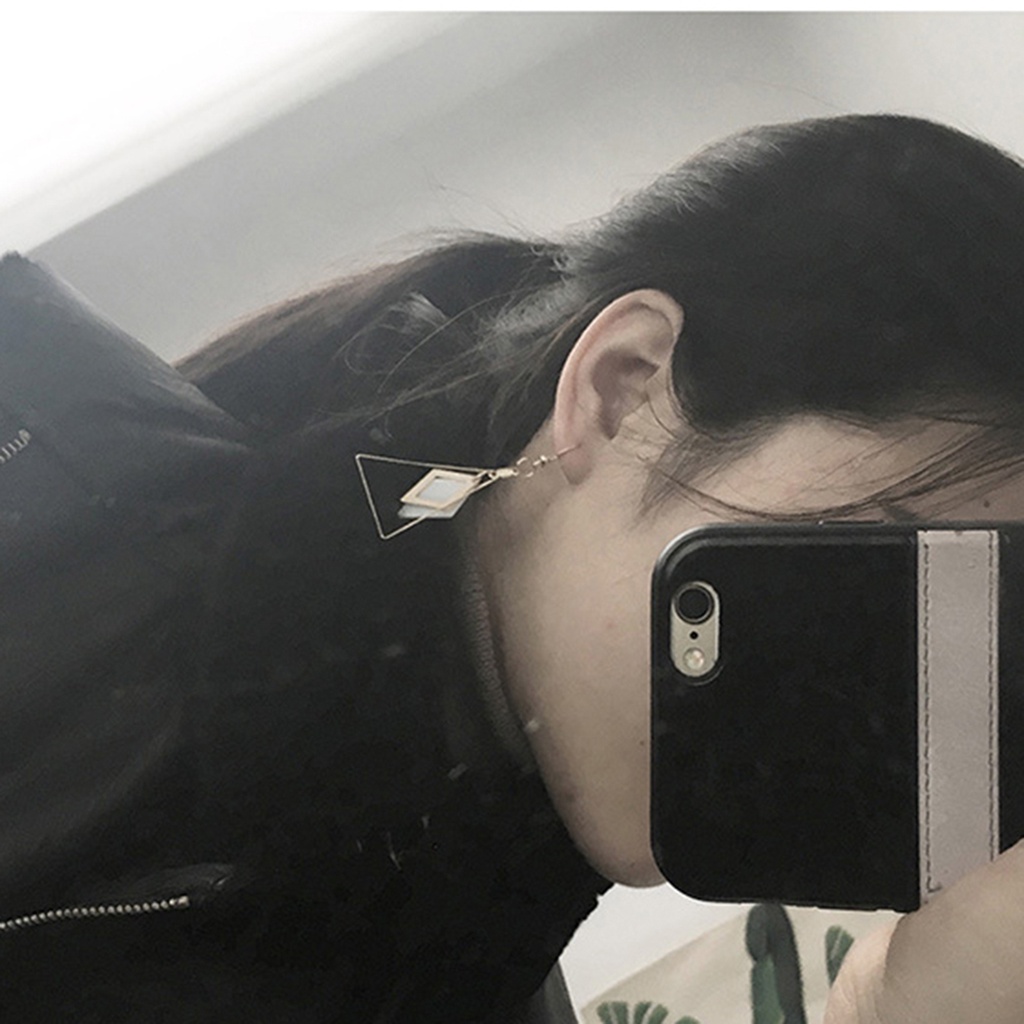 Đôi bông tai họa tiết hình học dáng rơi thời trang cho nữ