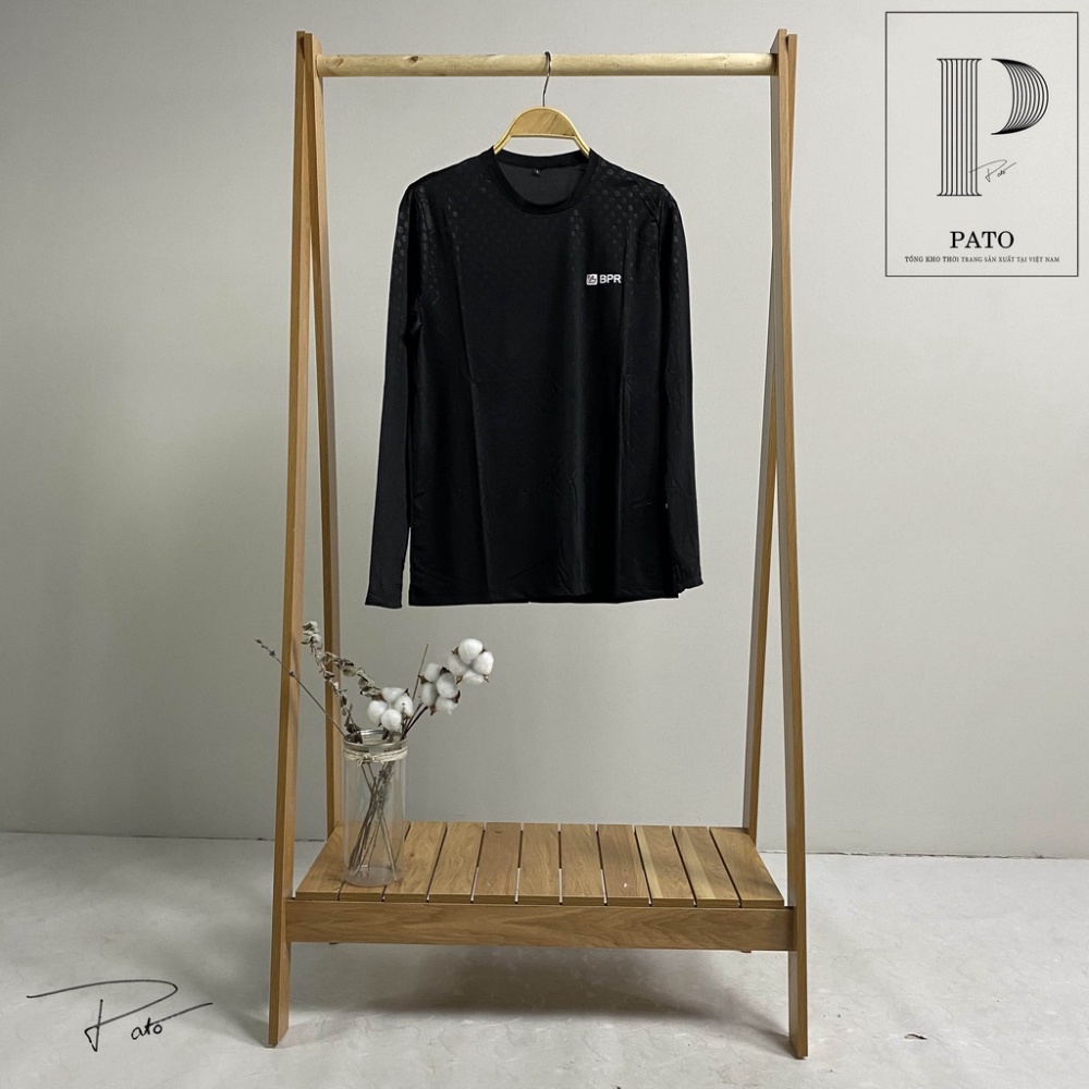 Áo thun lạnh dài tay nam có lót nỉ dáng ôm dày dặn co giãn (ảnh shop pato chụp)