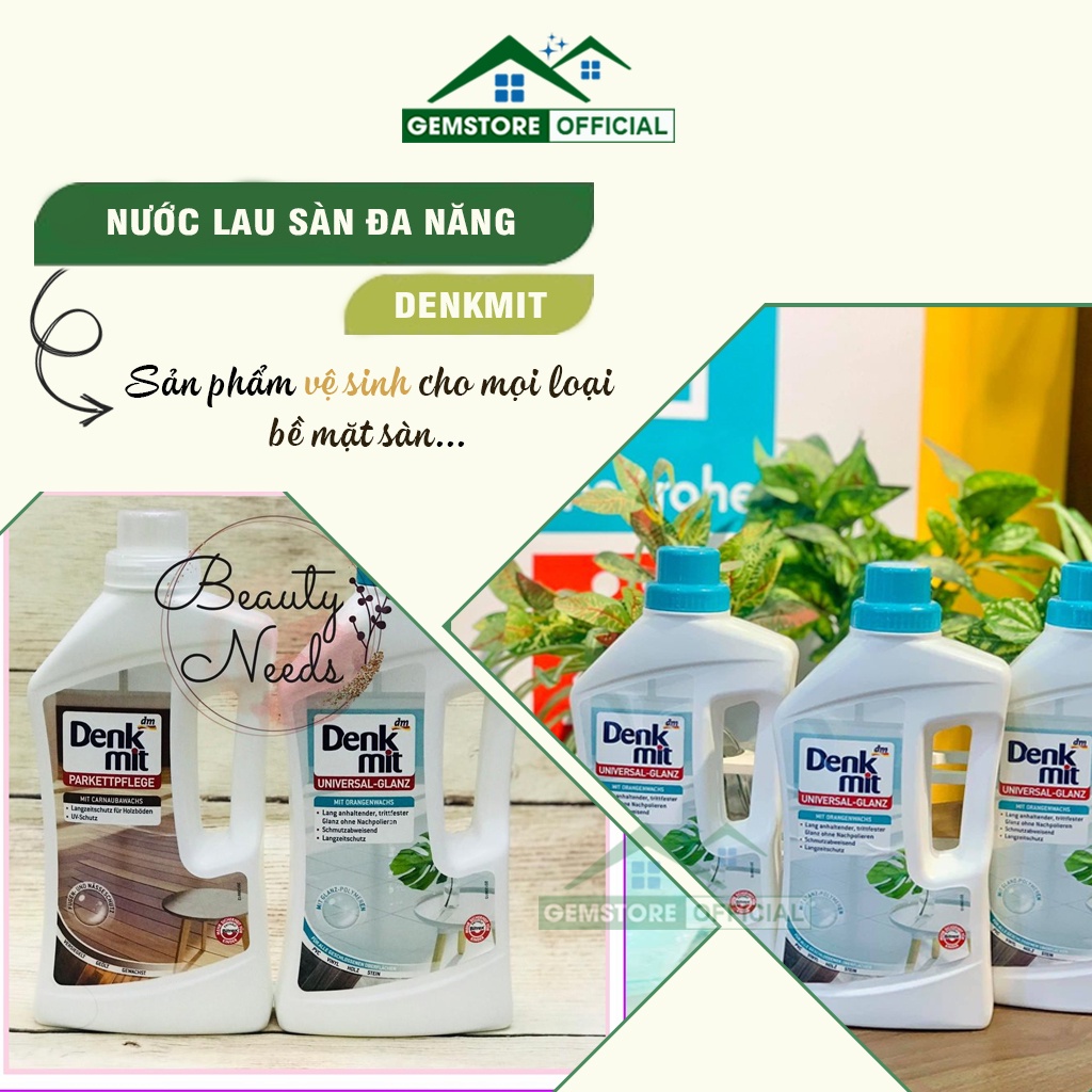 Nước lau sàn đa năng Denkmit Bodenreiniger Universal Glanz 1L nhập khẩu Đức