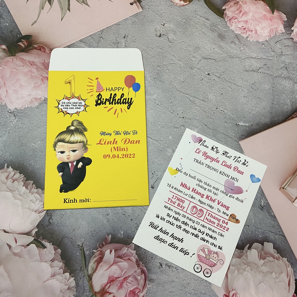 [ Baby Girl ] Thiệp sinh nhật baby boss cho bé gái