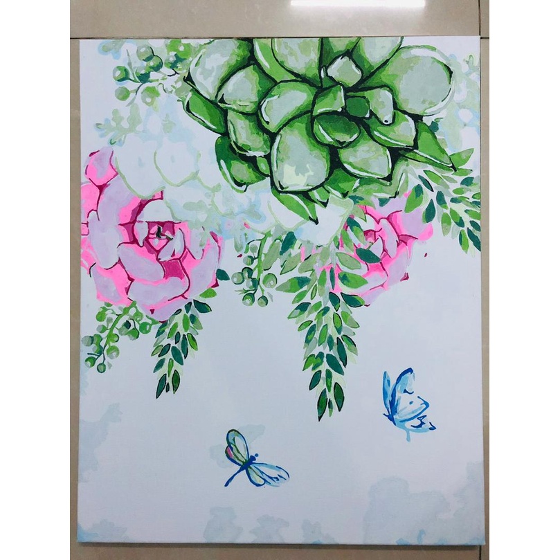 Tranh tô màu theo số hóa Madoca có khung 40x50cm Sắc Hoa 2 T962