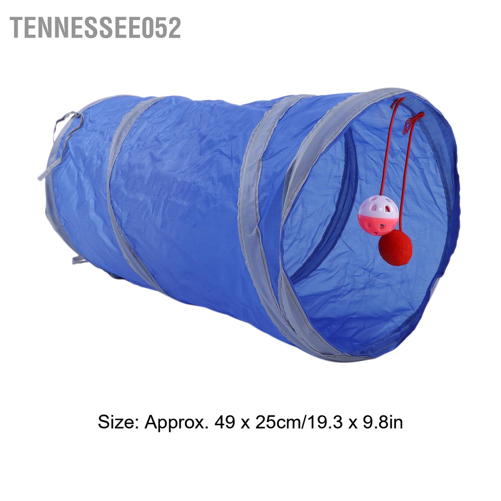 Tennessee052 Đồ chơi đường hầm tương tác Polyester có thể gập lại dành cho mèo với bóng treo Thỏ con chó