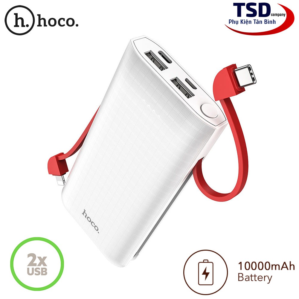 Pin Sạc Dự Phòng Hoco J67 10000mAh Chính Hãng Tích Hợp Cáp Sạc Đa Năng