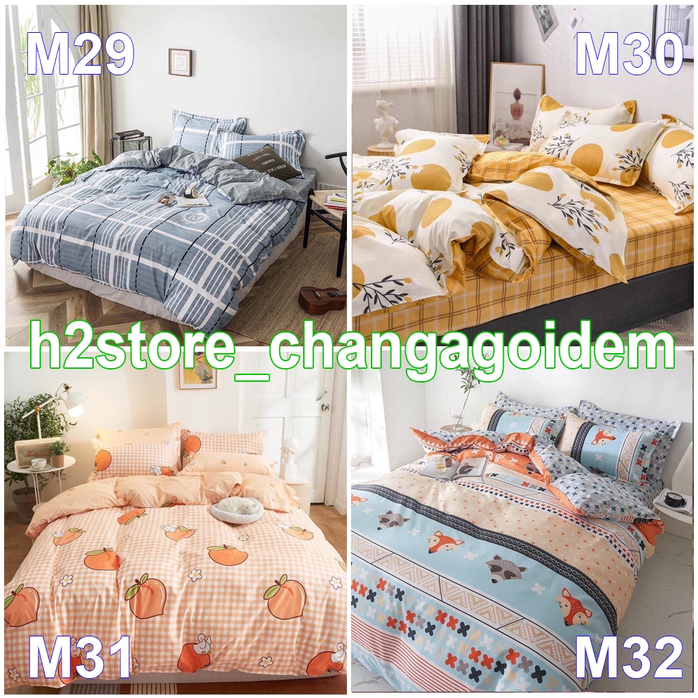 Bộ Vỏ Chăn Ga Gối Cotton Poly Nhập Khẩu Hàn Quốc (Chát Chọn Mẫu)