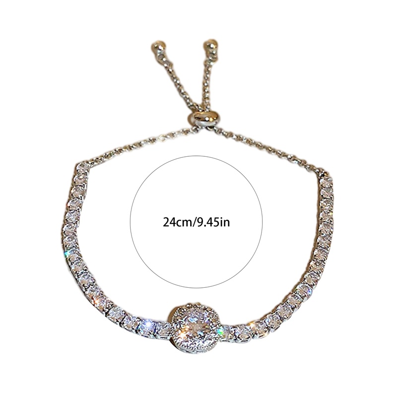 Vòng Tay Đính Đá Pha Lê Hình Vuông Thời Trang Cho Nữ