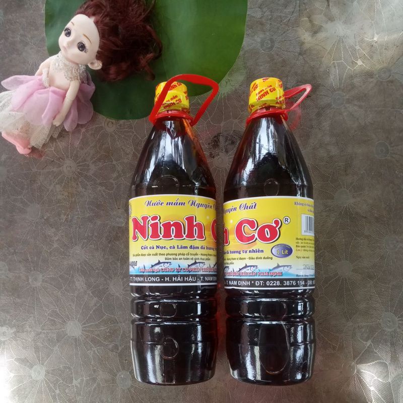 Nước mắm chắt truyền thống Ninh Cơ chai 1000ml. Độ đạm >=25ng/l -Mắm Hải Hậu, Nam Định