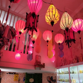 Đèn lồng Hội An hoa văn 3D tỏi ngược (35cm)