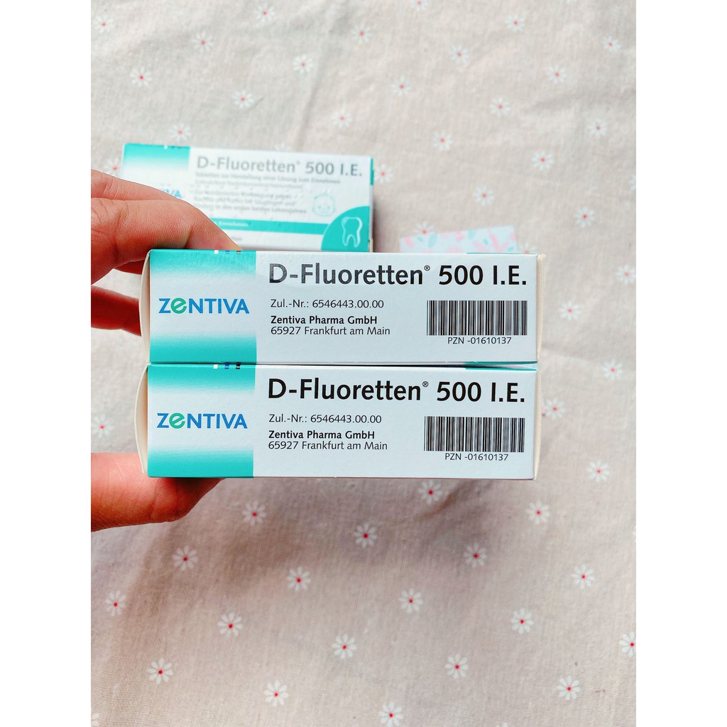 Vitamin D fluo Zentiva Fluoretten 500 IE 90 viên cho trẻ từ sơ sinh - Đức