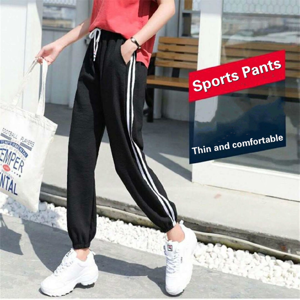 Quần thể thao nữ lưng thun rút dây phong cách Hàn Quốc | BigBuy360 - bigbuy360.vn