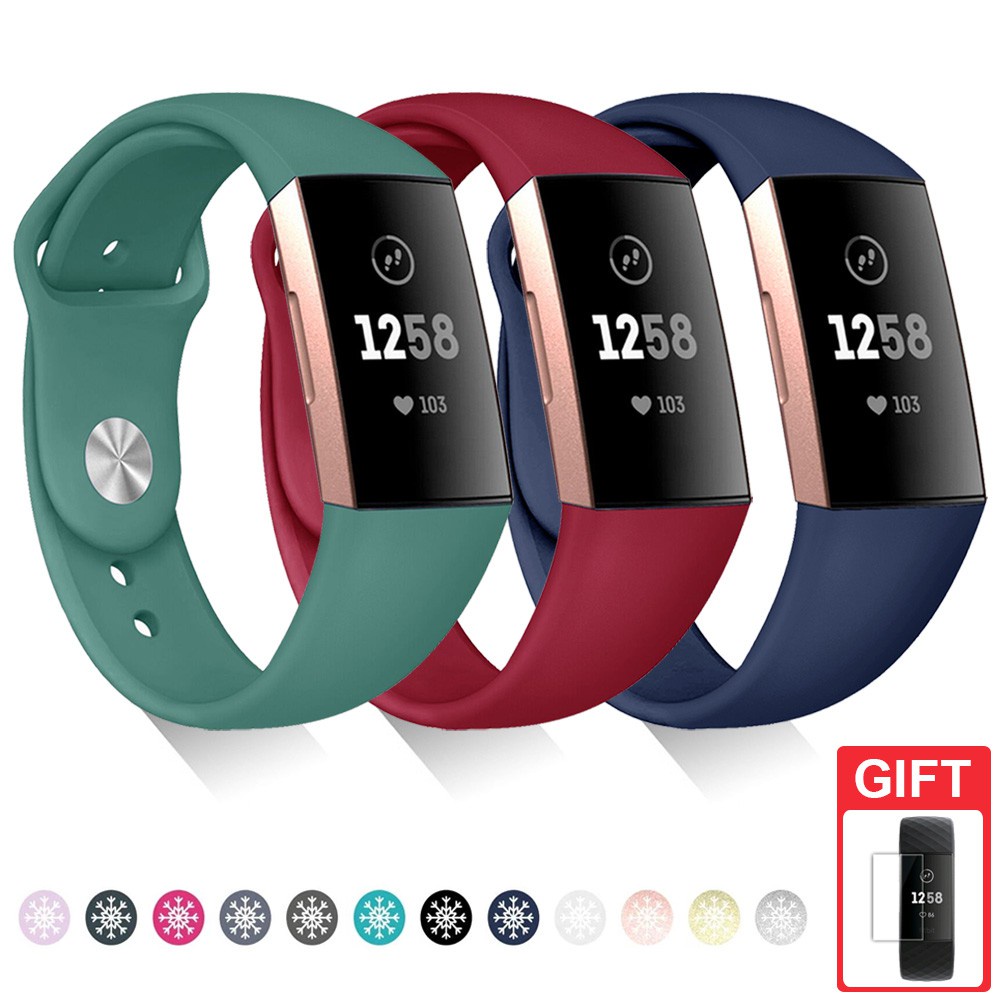 Dây đeo silicone chống nước cho đồng hồ thông minh Fitbit Charge 3 / Charge 4