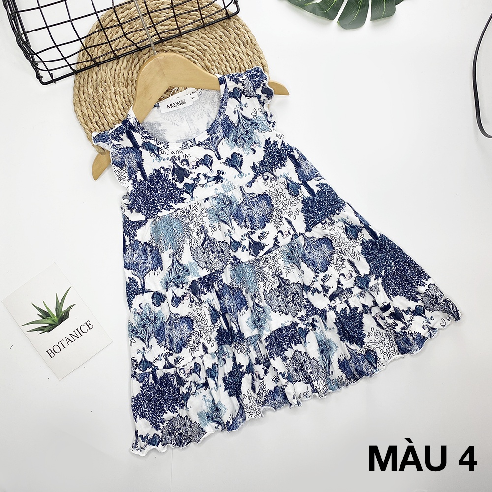 Váy cánh tiên 3 tầng chất cotton, đầm cánh tiên họa tiết mùa hè cho bé gái 11kg đến 28kg - Váy cánh tiên họa tiết