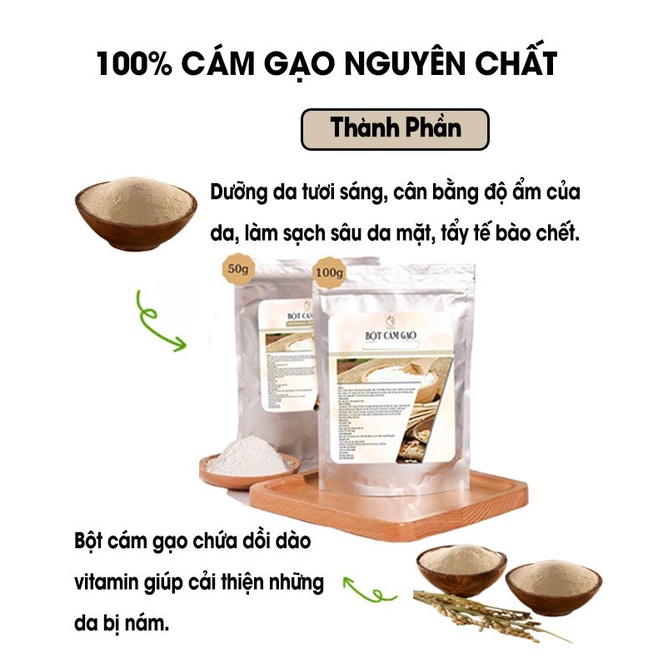 Bột Cám Gạo đắp mặt nạ hữu cơ SUZIKO nguyên chất 100G | 100% Organic