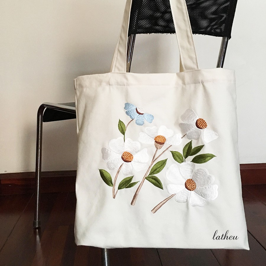 Túi tote canvas, túi vải Hoa Cúc