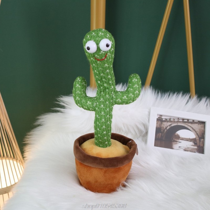 Giá thấp nhất■❧❖Nhà máy nhảy múa điện 32cm vui nhộn Cactus Đồ chơi nhồi bông sang trọng có nhạc cho trẻ em Quà tặng Tran