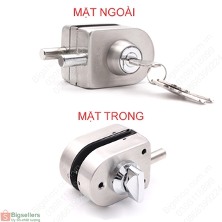 [Bigsellers] Khóa cửa kính cường lực không khung làm bằng inox 304, khóa cả trong và ngoài