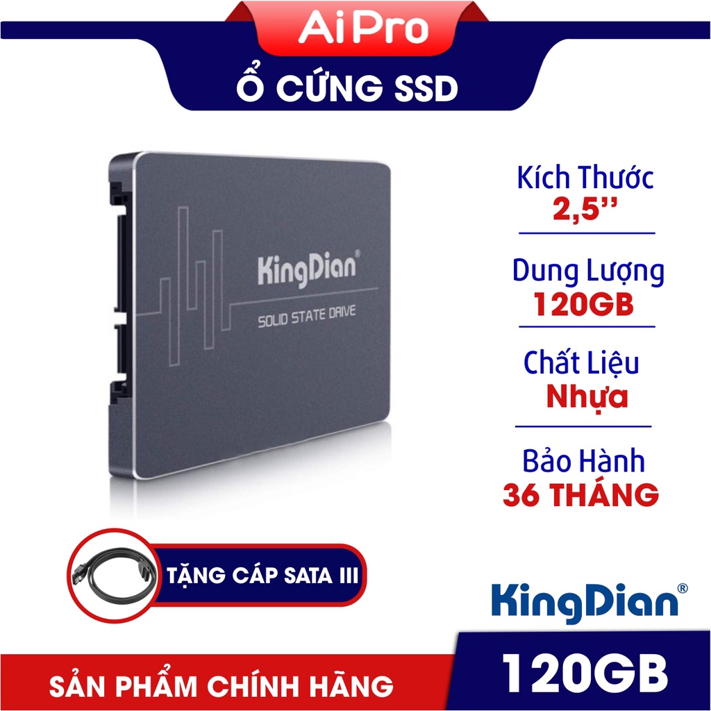 Ổ cứng SSD 120GB Kingspec | Gloway | Kingdian - Chính Hãng - Bảo hành36 tháng