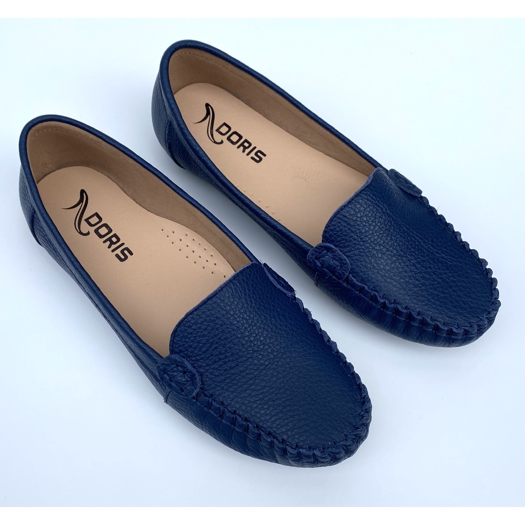 Giày Búp Bê Mọi Đế Bệt Da Bò Thật DORIS DR011