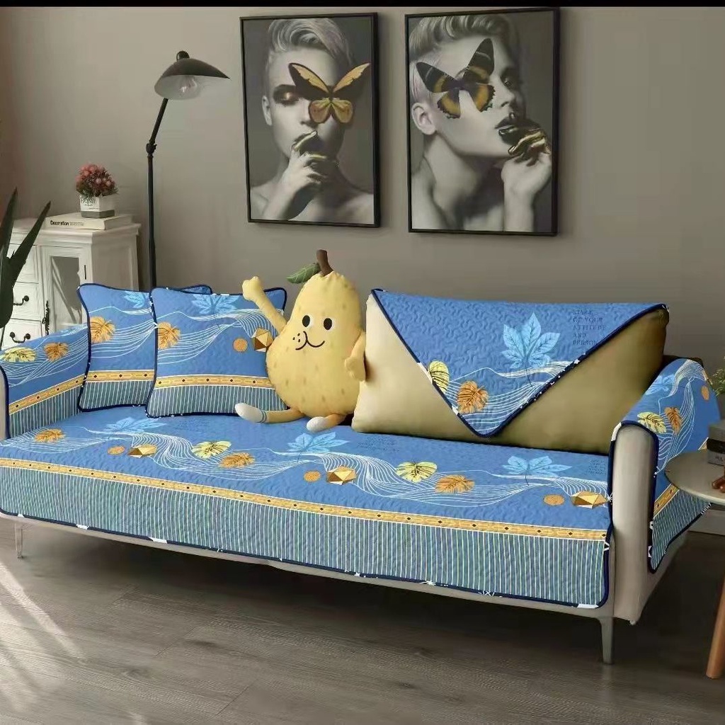 Đệm Lót Ghế Sofa Vải Cotton Chần Bông Kiểu Dáng Đơn Giản Hiện Đại