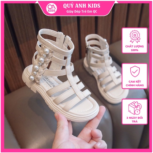 Sandal Chiến Binh Bé Gái 3 - 12 tuổi Đế Mềm, Êm, Chống Trơn Trượt Màu Trắng D50