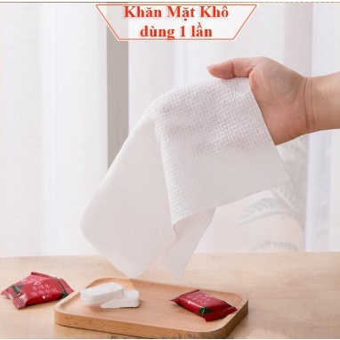 [1 Chiếc] Khăn Nén Bằng Cotton 20x20cm Dùng Một Lần Tiện Lợi Khi Đi Du Lịch