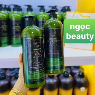 Cặp Dầu Gội Xả Bưởi Grapefruit Peel Amla Overate 875ml phục hồi kích thích mọc tóc