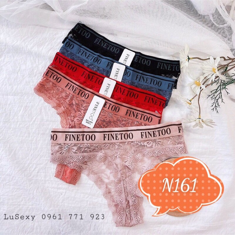 QUẦN LÓT GỢI CẢM - QUẦN LÓT LỌT KHE NỮ SEXY ren xuyên thấu trong suốt đẹp FINETOO màu đỏ đen trắng hồng xám