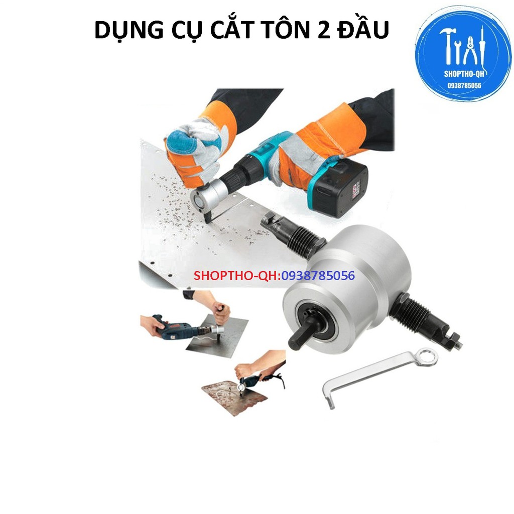 Dụng cụ cắt tôn 2 đầu gắn vào máy bắn vít,máy khoan.