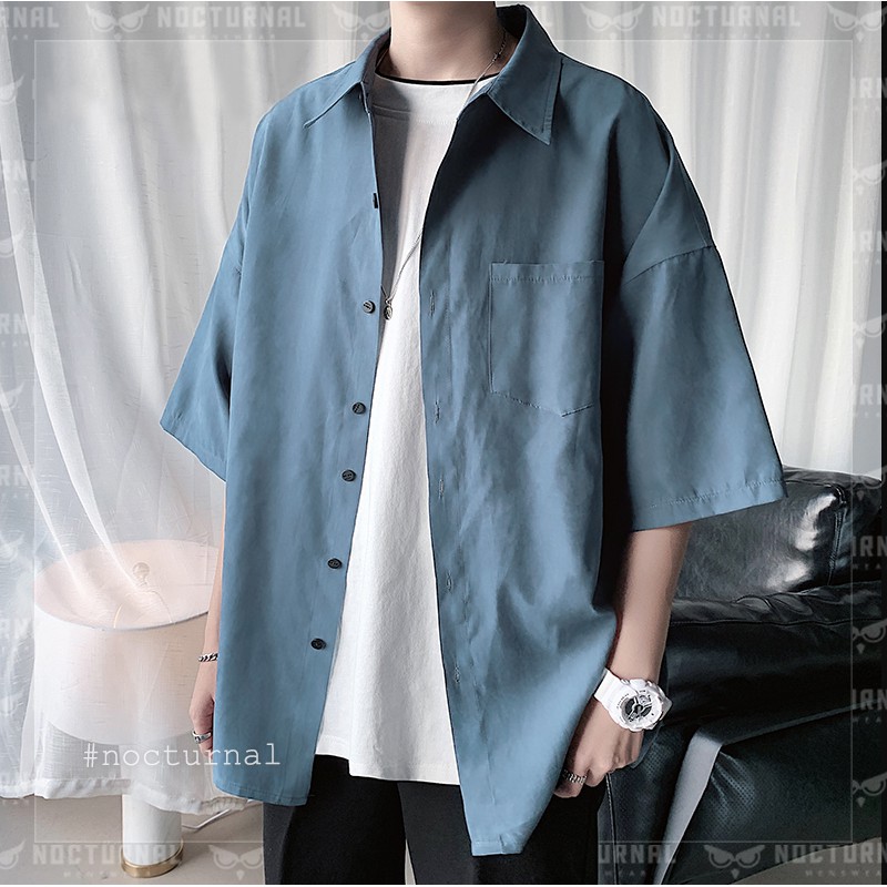 ÁO SƠ MI TAY LỠ BASIC POCKET BASIC NOCTURNAL Nam Nữ Cặp Đôi Unisex Phong Cách Dạo Phố Sài Gòn Ulzzang 2021 | WebRaoVat - webraovat.net.vn