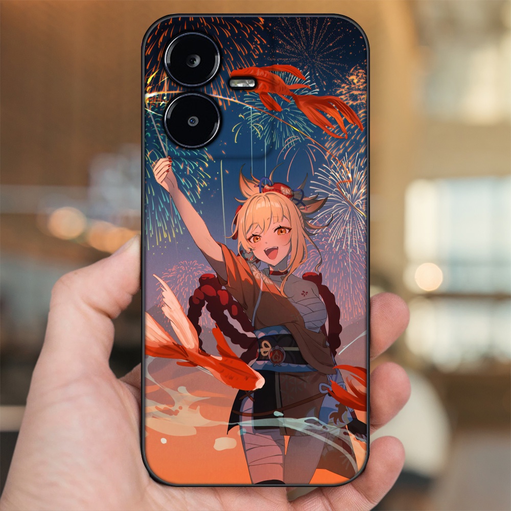 Ốp lưng Vivo Y22s viền đen in hình Yoimiya Genshin Impact