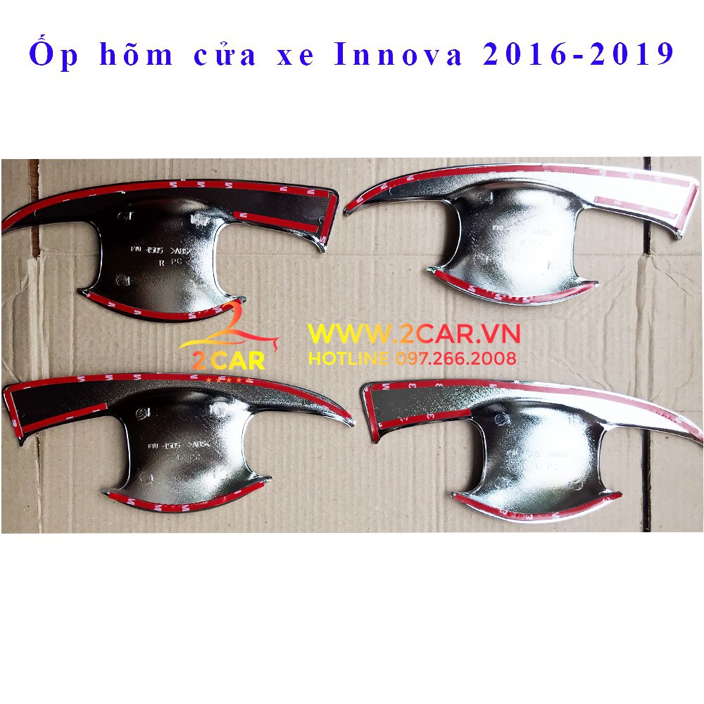 Ốp tay + hõm cửa xe Toyota Innova 2016-2021 mạ crom cao cấp