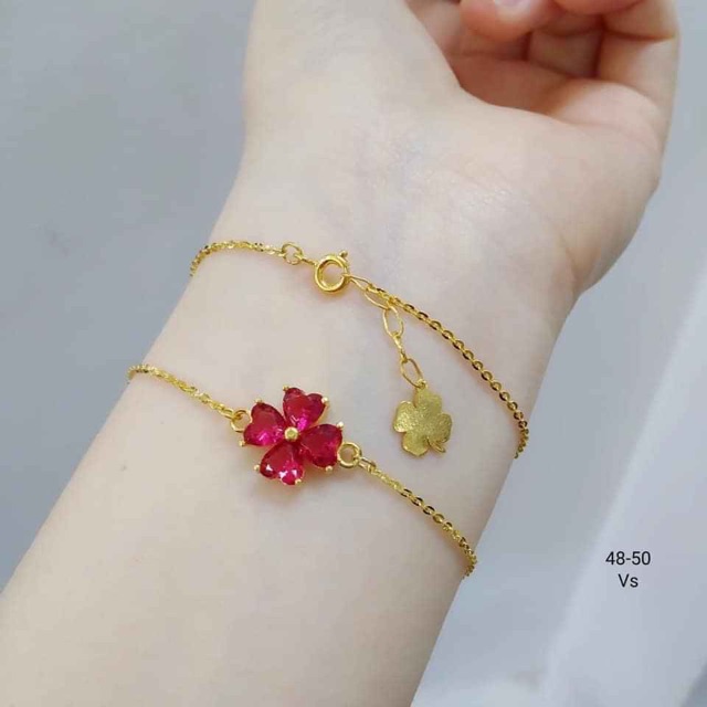 Lắc tay vàng mặt cỏ 4 lá