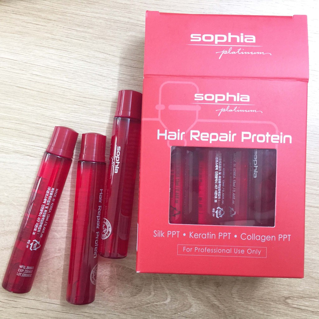 Ống protein sophia hấp ủ phục hồi tóc nát, tóc hư tổn hiệu quả Hàn Quốc 13ml/ống