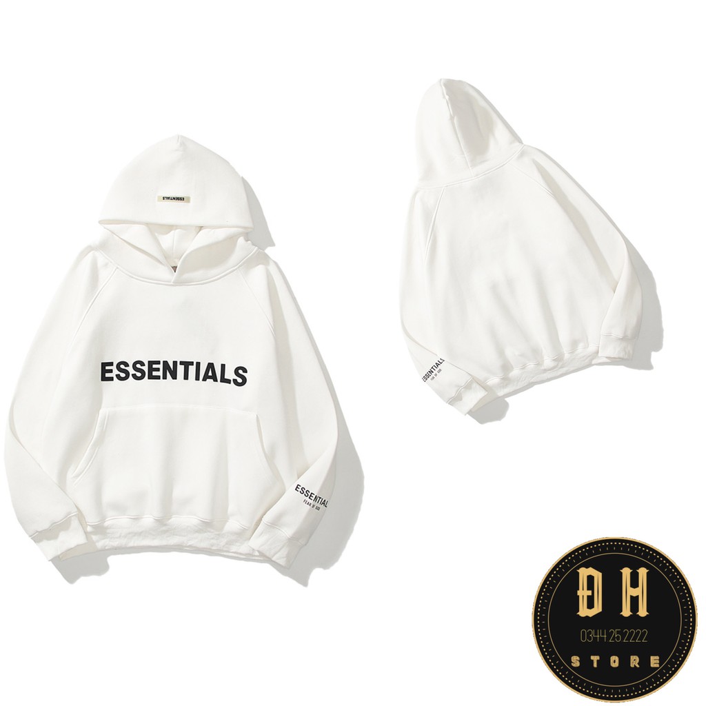 Áo Khoác Hoodie Nỉ Cao Su Nổi Nam Nữ Có Mũ Form Rộng ESSENTIALS Nhiều Màu Unisex Ulzzang | BigBuy360 - bigbuy360.vn