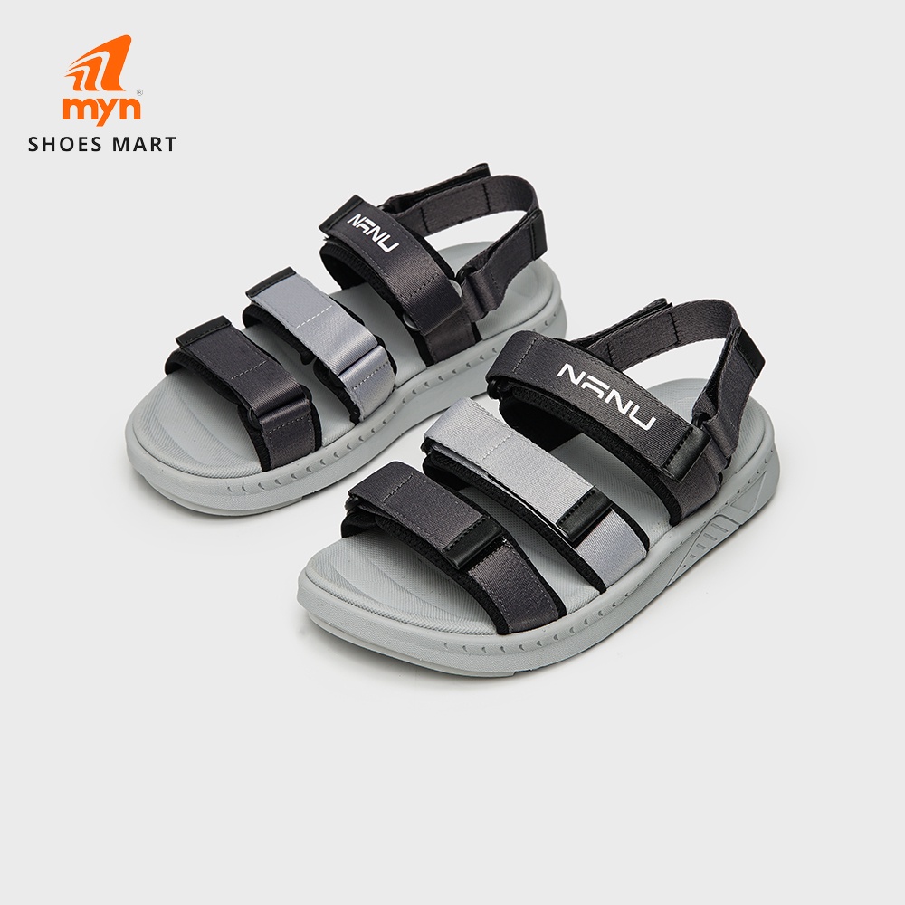 Sandal Nanu 11 xăng đan 3 quai NN11 All Grey 3 quai bản vừa quai sau tháo được, đế chống trơn phylon