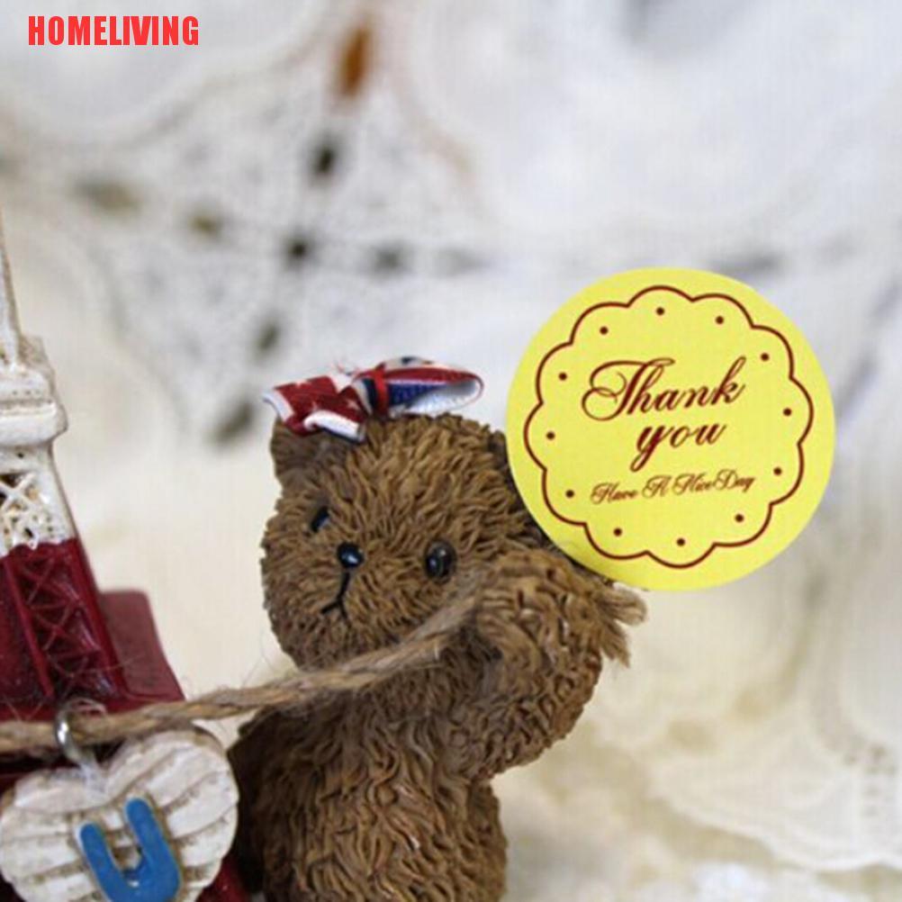 Set 24 Miếng Dán Hình Oval In Chữ Thank You Nhãn Dán Cho Gói Quà Phong Bì Túi Thẻ Con Dấu Hình Oval Cảm Ơn